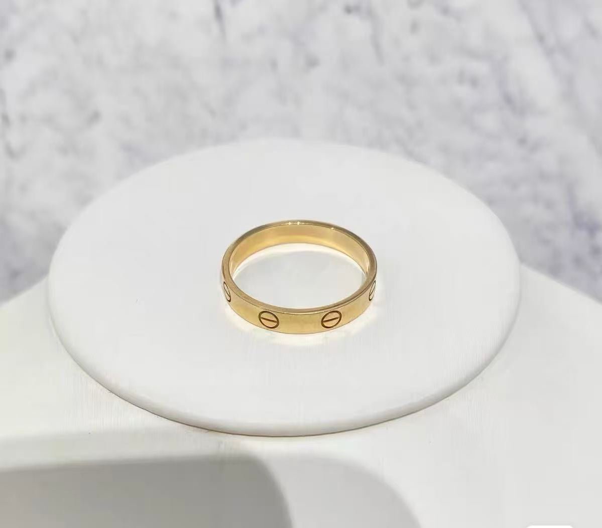 「Lume Jewelry」LOVEリング 4MM 1ダイヤモンド ゴールド