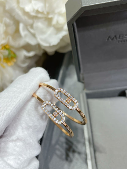 [Lume Jewelry]Move Sliding‑Diamond Hoop Earrings
