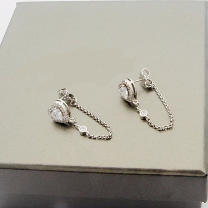 [Lume Jewelry]My Twin Heart Chain Earrings