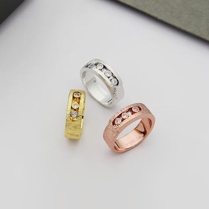 [Lume Jewelry]Move Wide 3 Moving Diamond Men's Ring