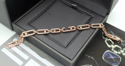 [Lume Jewelry]Large Full Diamond Unisex Sliding Bracelet with Moissanite