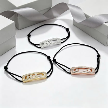 [Lume Jewelry]Care(Large-4mm) pink cord pavé bracelet