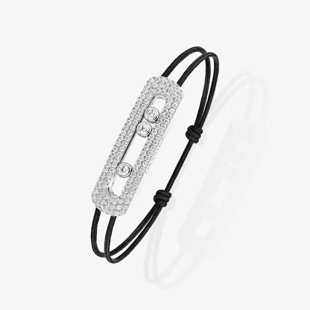 [Lume Jewelry]Care(Large-4mm) pink cord pavé bracelet