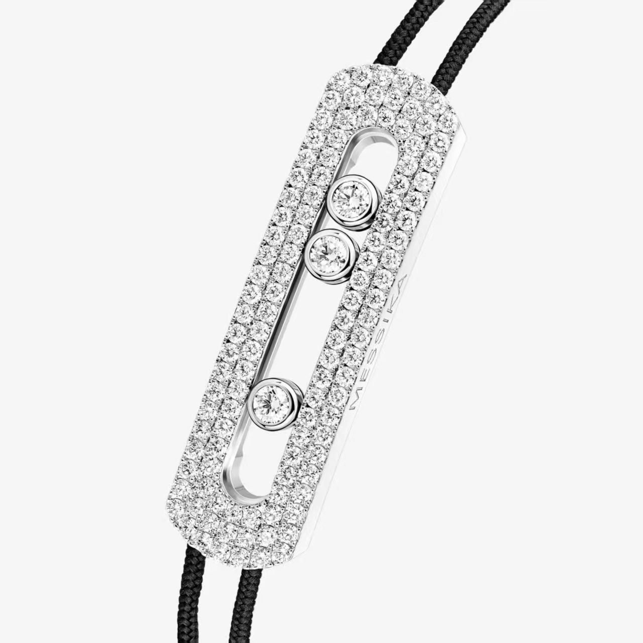 [Lume Jewelry]Care(Large-4mm) pink cord pavé bracelet