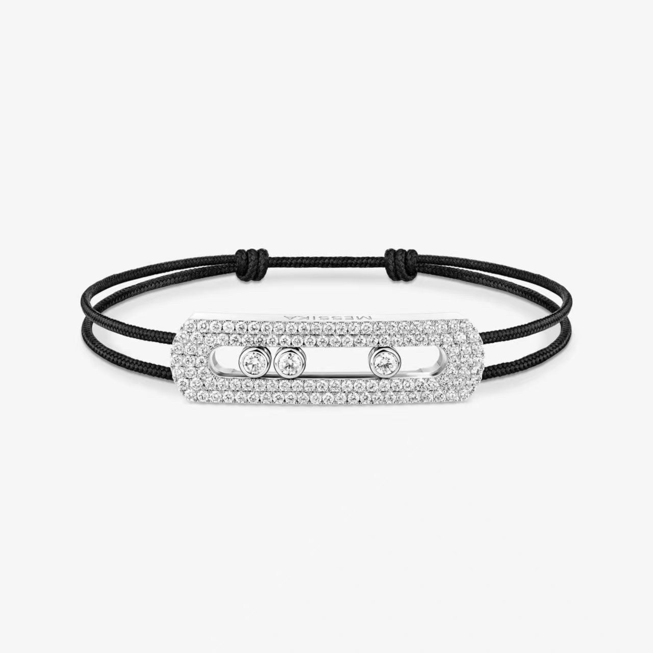[Lume Jewelry]Care(Large-4mm) pink cord pavé bracelet