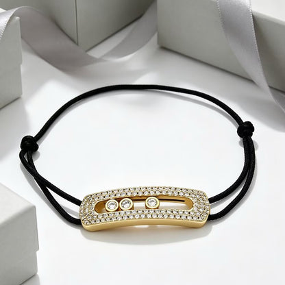 [Lume Jewelry]Care(Large-4mm) pink cord pavé bracelet