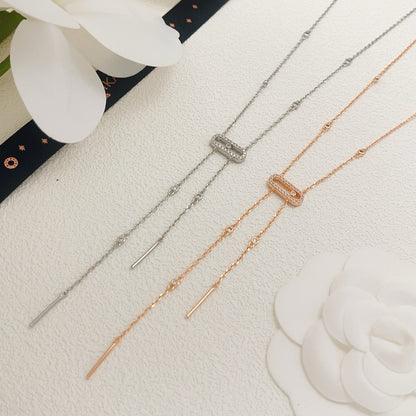 [Lume Jewelry] Moderniste Pavé Diamond Lariat Tie Necklace
