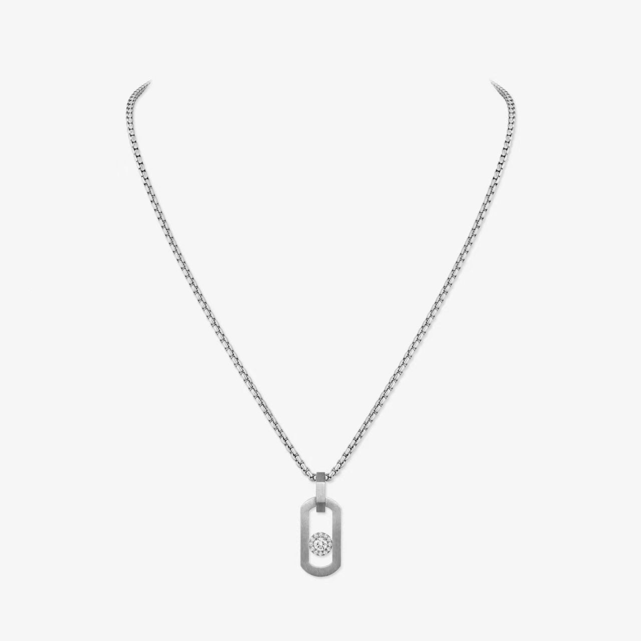 [Lume Jewelry]So Move Paper‑Clip Sliding Diamond Necklace