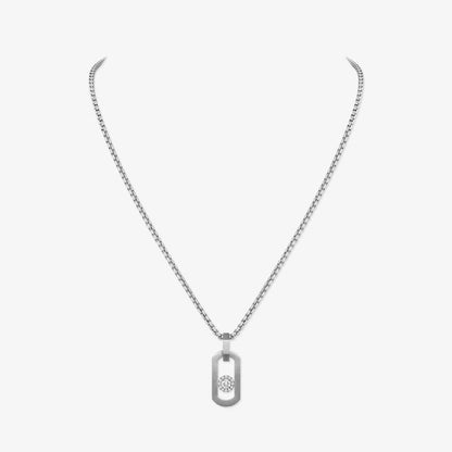 [Lume Jewelry]So Move Paper‑Clip Sliding Diamond Necklace