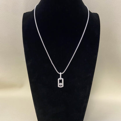 [Lume Jewelry] So Move Diamond‑Set Paper‑Clip Sliding Necklace