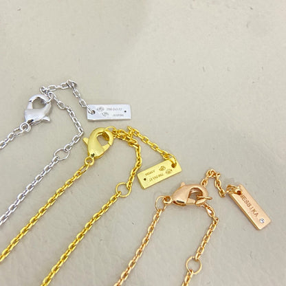 [Lume Jewelry] Baby Move Pavé Diamond‑Set Three‑Stone Sliding Necklace
