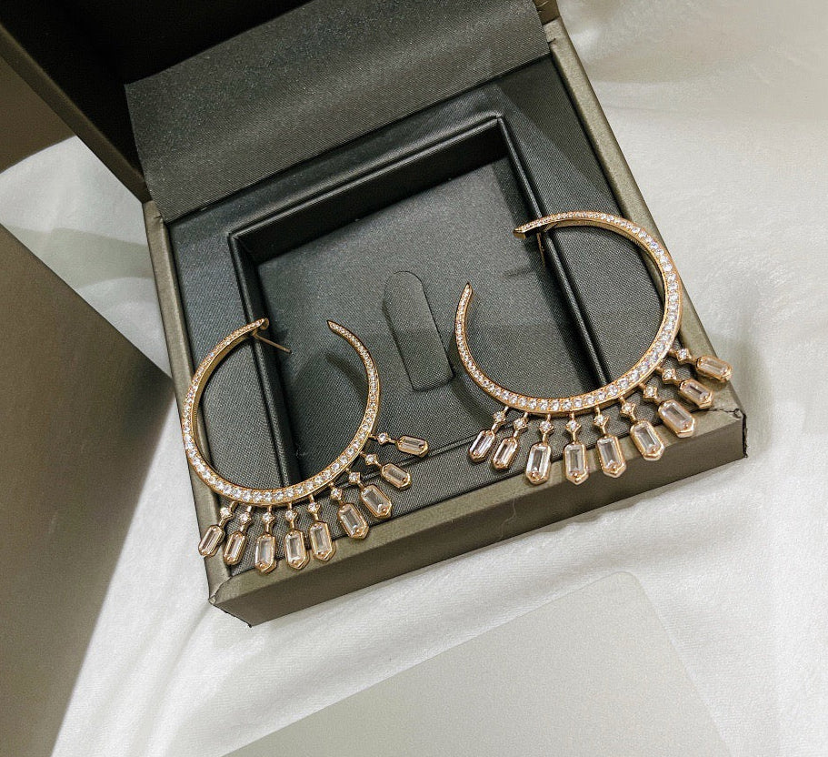 [Lume Jewelry] Kate Moss Tassel Hoop Earrings