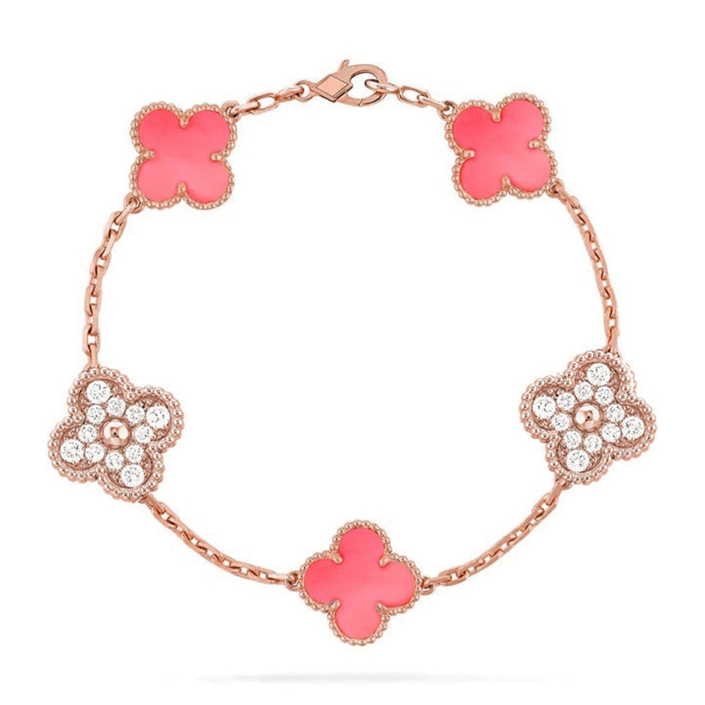 [Lume Jewelry]New  CLOVER 5 MOTIFS  PINK MOP BRACELET COLLECTION