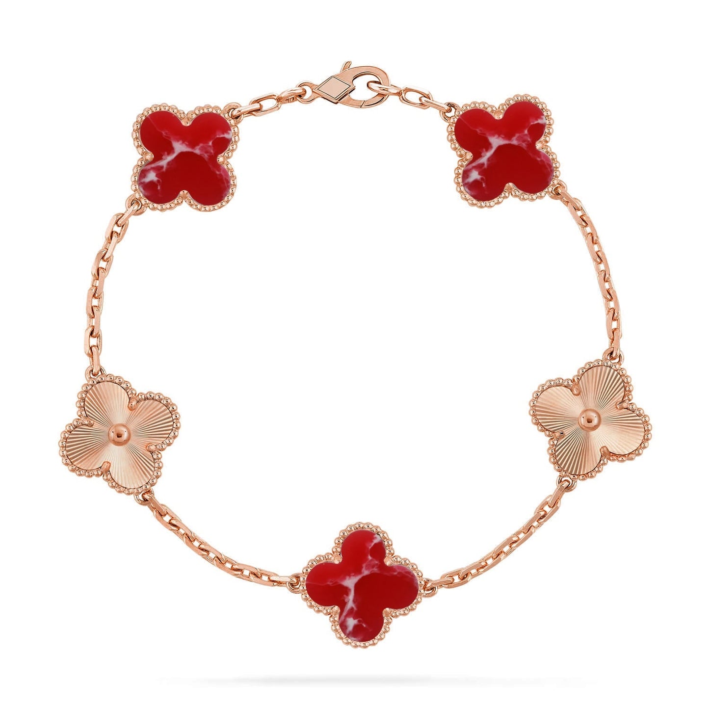 [Lume Jewelry]New CLOVER 5 MOTIF RED PATTERN BRACELET COLLECTION