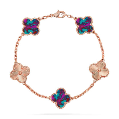 [Lume Jewelry]New CLOVER 5 MOTIF COLOR GEMSTONES BRACELET COLLECTION
