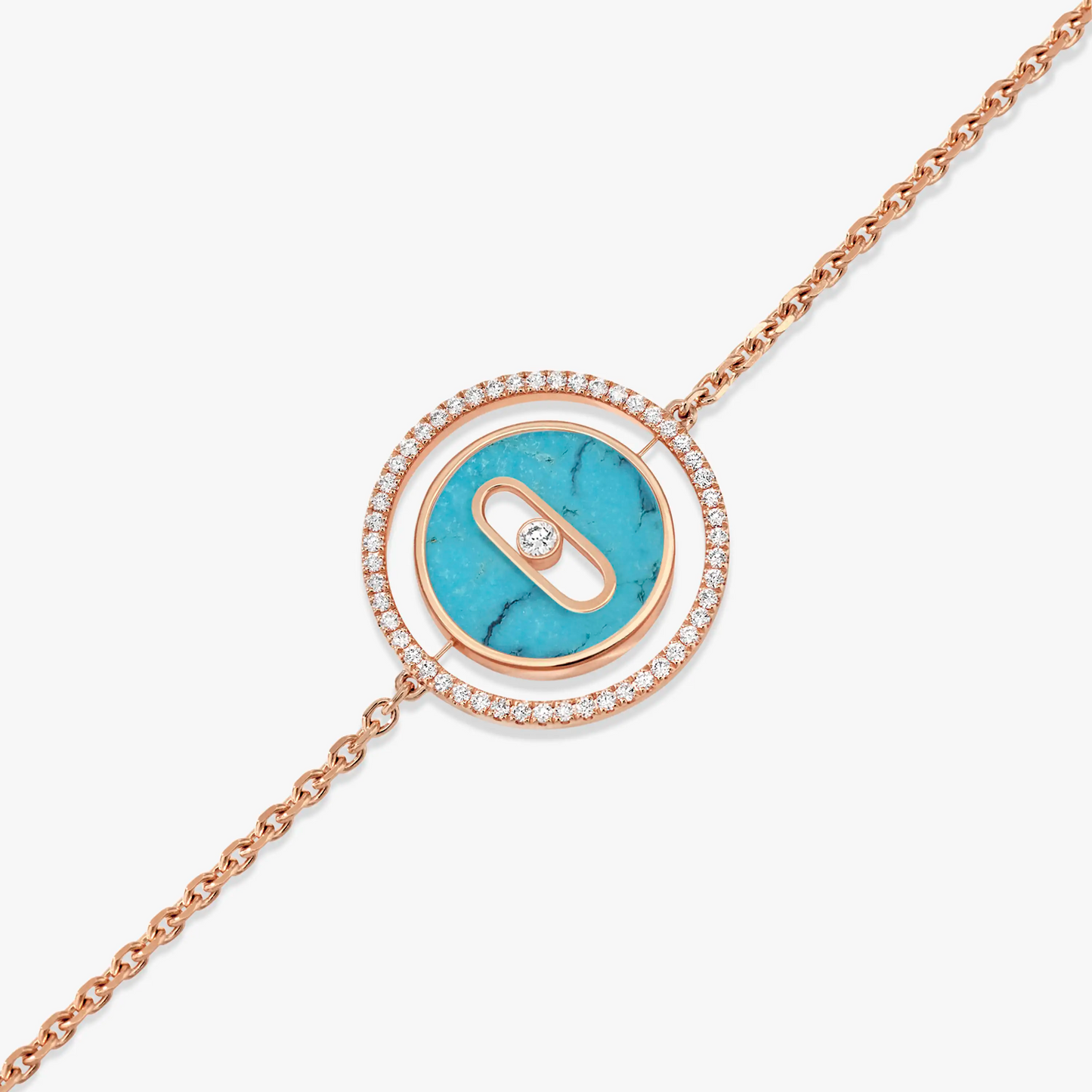 [Lume Jewelry]LUCKY MOVE TURQUOISE PINK GOLD DIAMOND BRACELET