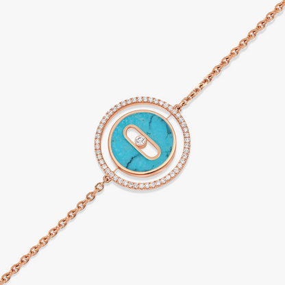 [Lume Jewelry]LUCKY MOVE TURQUOISE PINK GOLD DIAMOND BRACELET