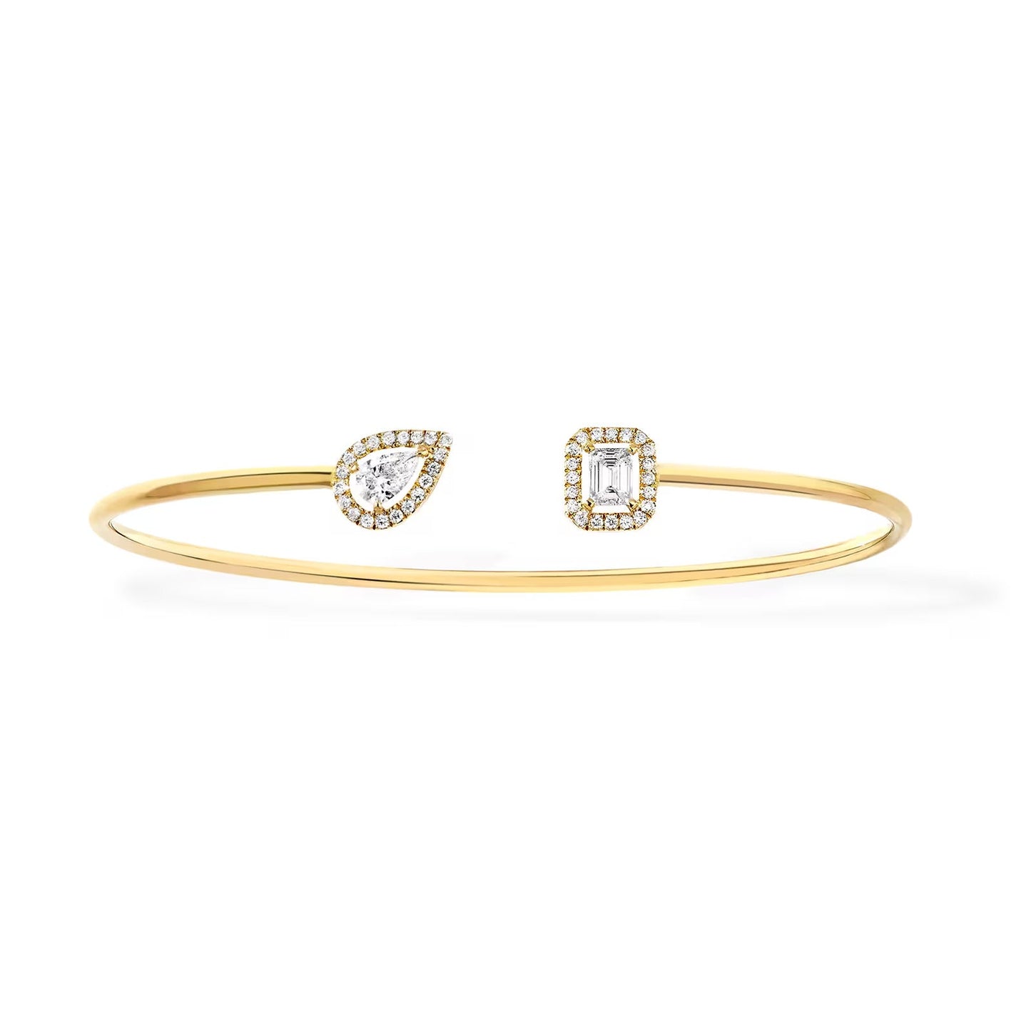 [Lume Jewelry]JONC FLEX MY TWIN TOI & MOI SILVER DIAMOND BRACELET