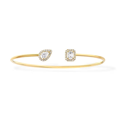 [Lume Jewelry]JONC FLEX MY TWIN TOI & MOI SILVER DIAMOND BRACELET