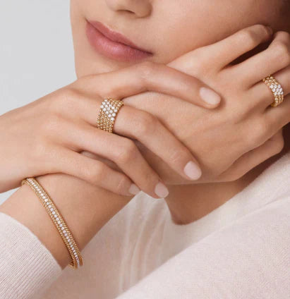 [Lume Jewelry]Three-row diamond ring