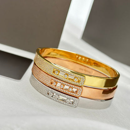 [Lume Jewelry]Move Noa Rose Gold Pavé Diamond Bangle Bracelet