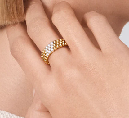 [Lume Jewelry]Three-row diamond ring