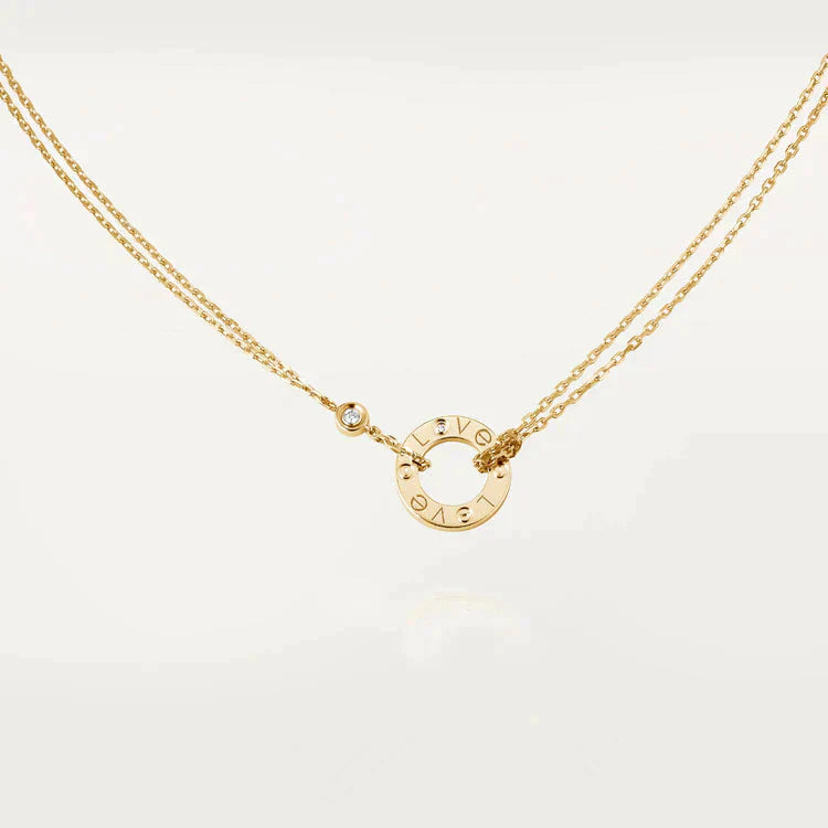 Lume Jewelry LOVE NECKLACE 16MM 2 DIAMONDS