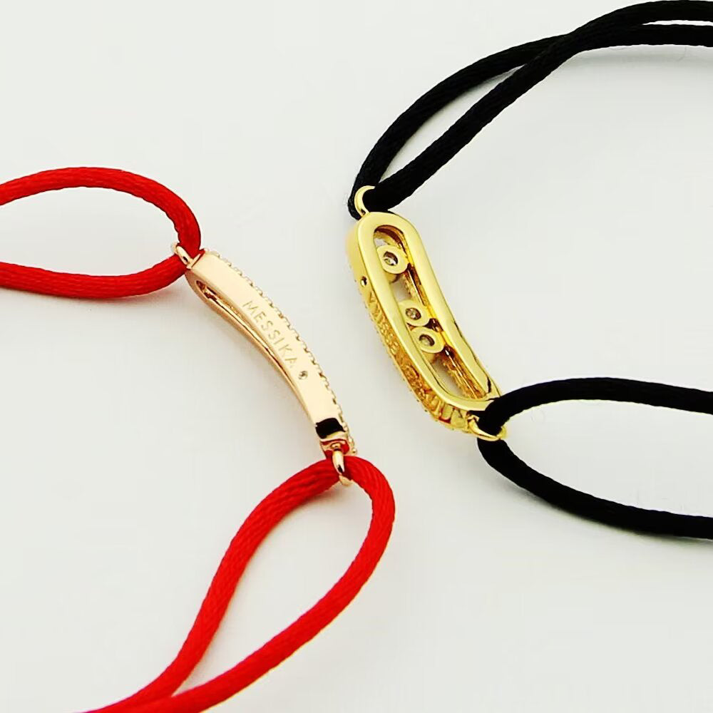 [Lume Jewelry]Messika Care(s) pink cord pavé bracelet