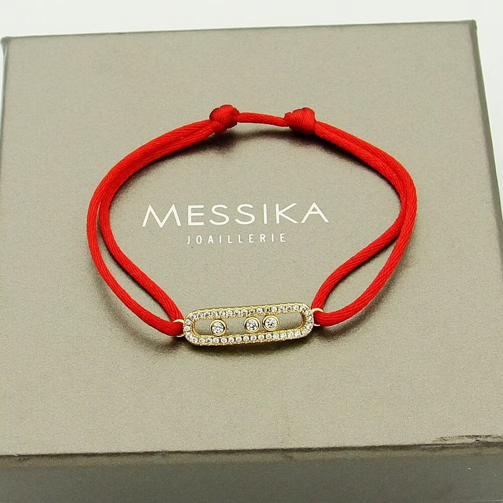 [Lume Jewelry]Messika Care(s) pink cord pavé bracelet