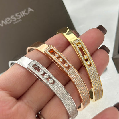 [Lume Jewelry]Move Noa Rose Gold Pavé Diamond Bangle Bracelet