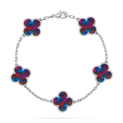 [Lume Jewelry]New CLOVER 5 MOTIF COLOR GEMSTONES BRACELET COLLECTION