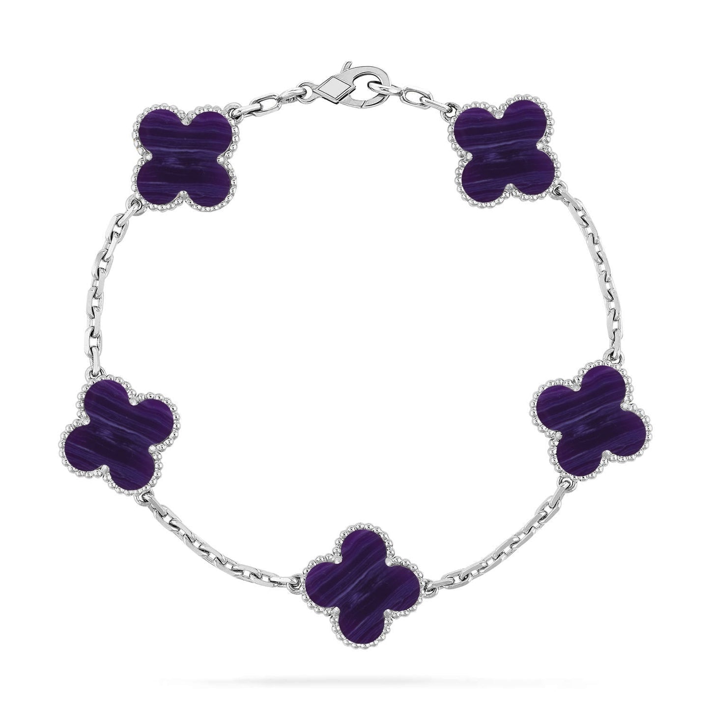 [Lume Jewelry]New CLOVER 5 MOTIF PURPLE STRIPES BRACELET COLLECTION