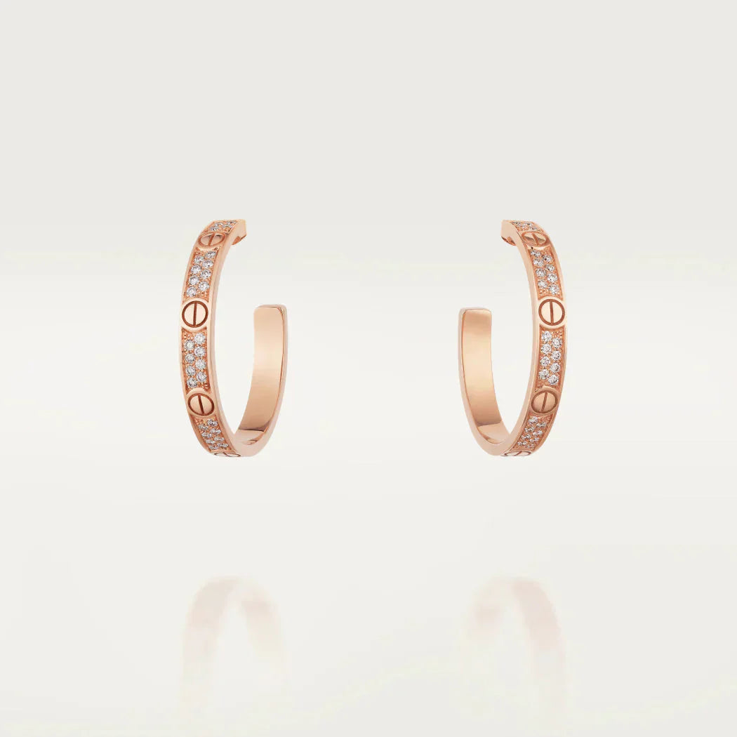¡®Lume Jewelry¡¯LOVE DIAMOND PINK GOLD HOOP EARRINGS