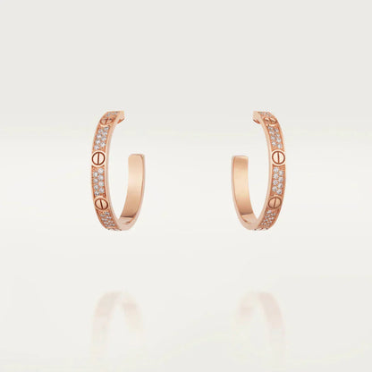¡®Lume Jewelry¡¯LOVE DIAMOND PINK GOLD HOOP EARRINGS