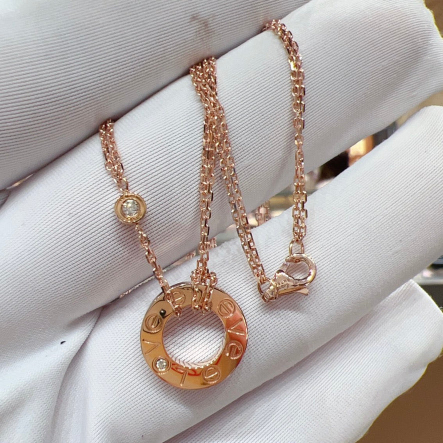 Lume Jewelry LOVE NECKLACE 16MM 2 DIAMONDS