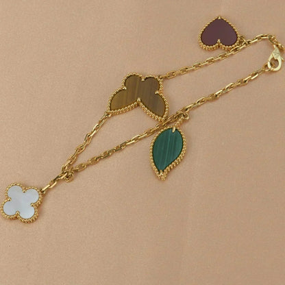Lume Jewelry ラッキー スプリング 5モチーフ ゴールド ブレスレット