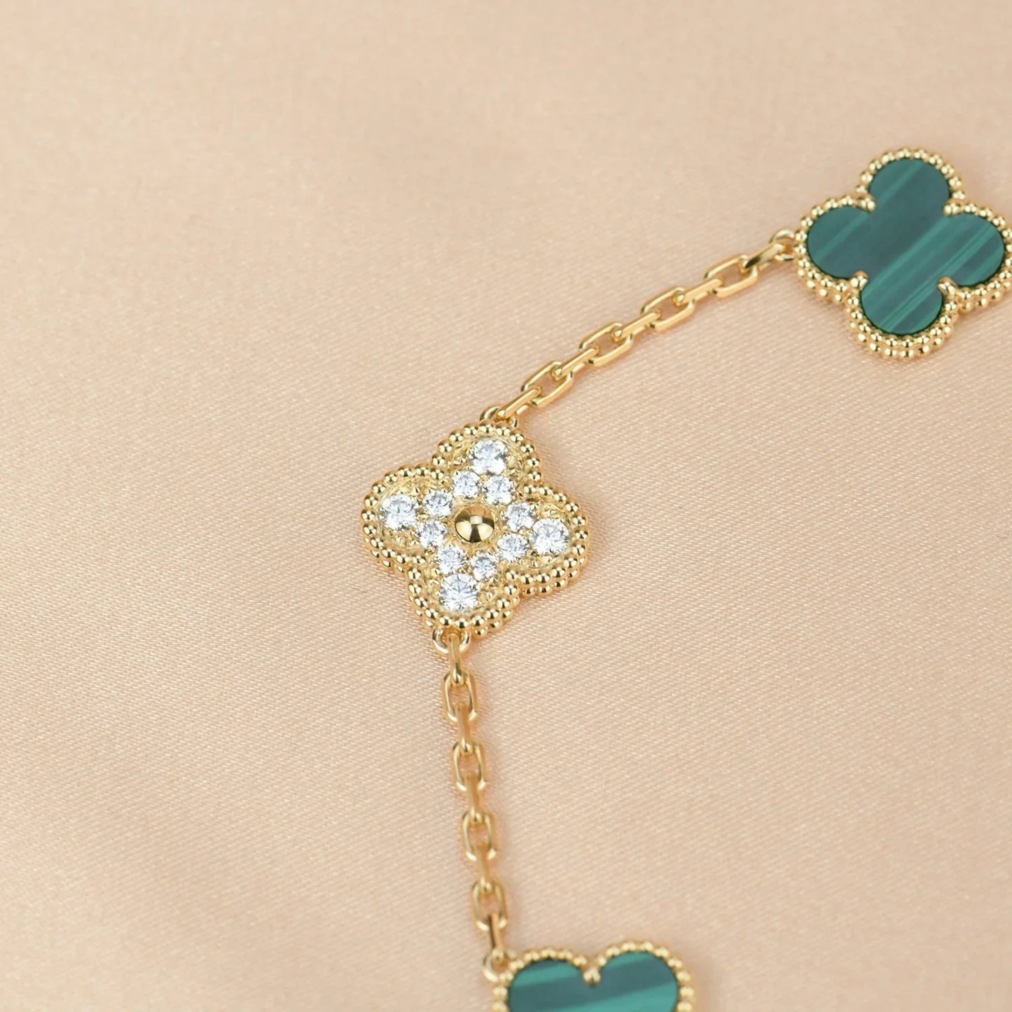 [Lume Jewelry]New  CLOVER 5 MOTIF MALACHITE BRACELET COLLECTION