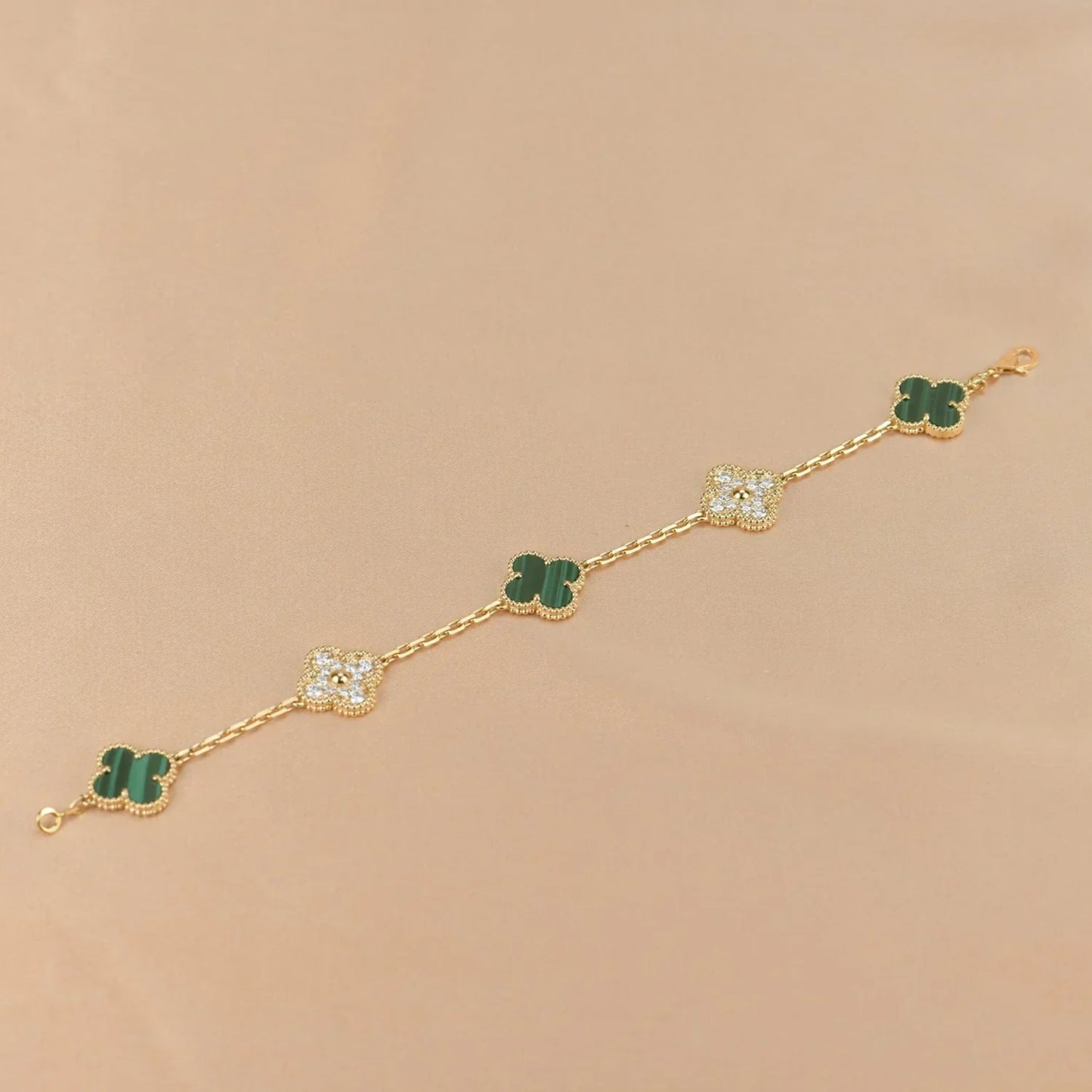 [Lume Jewelry]New  CLOVER 5 MOTIF MALACHITE BRACELET COLLECTION
