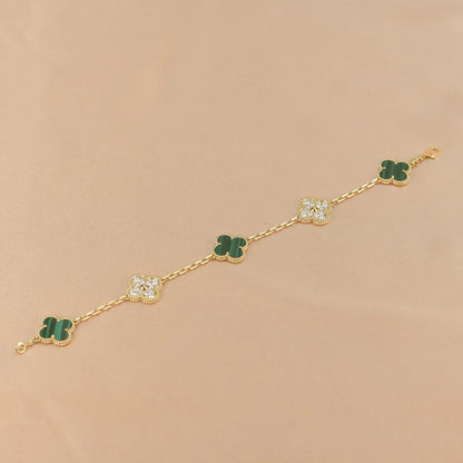 [Lume Jewelry]New  CLOVER 5 MOTIF MALACHITE BRACELET COLLECTION