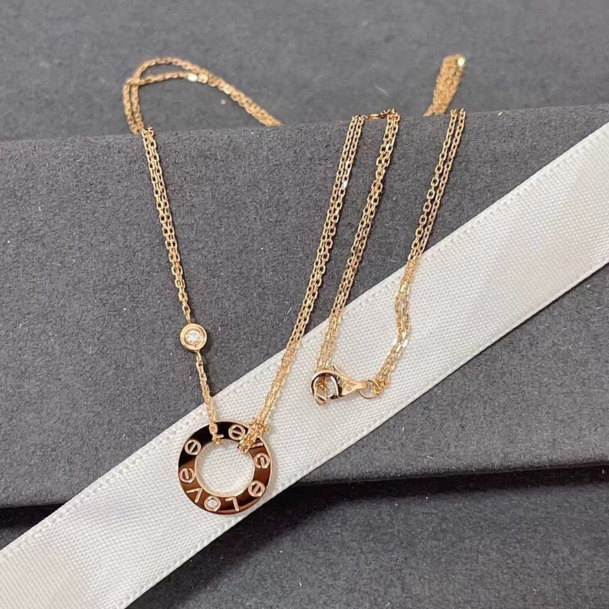 Lume Jewelry LOVE NECKLACE 16MM 2 DIAMONDS