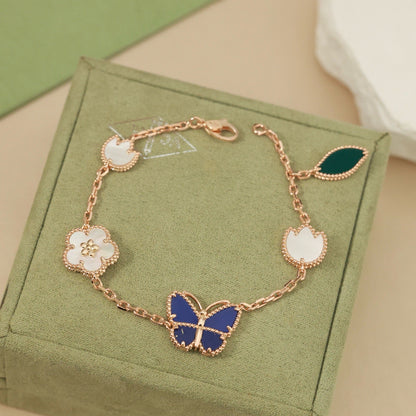 [Lume Jewelry]LUCKY SPRING BUTTERFLY 5 MOTIF BRACELET