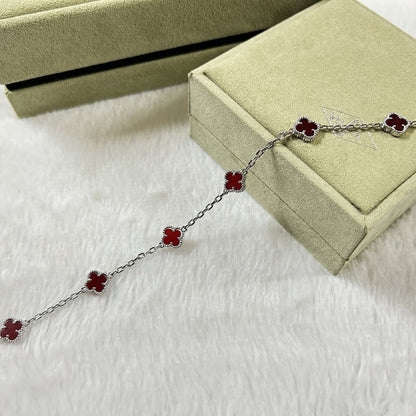 [¡®Lume Jewelry¡¯]CLOVER 6 MOTIF RED AGATE BRACELET