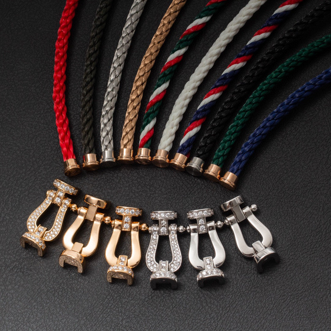 ¡®Lume Jewelry¡¯FORCE LARGE HORSESHOE HALF DIAMOND BRACELET SILVER