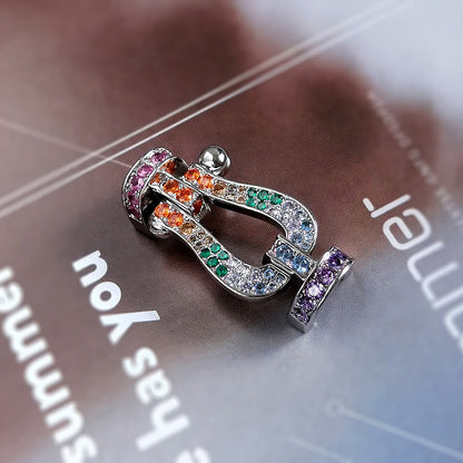 ¡®Lume Jewelry¡¯FORC LARGE HORSESHOE  COLORED DIAMOND BRACELET SILVER