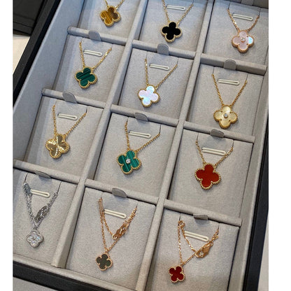 ¡®Lume Jewelry¡¯CLOVER 15MM BLACK ONYX SINGLE FLOWER NECKLACE