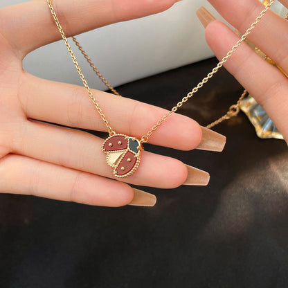 Lume Jewelry 「LUCKY カーネリアン てんとう虫ネックレス」
