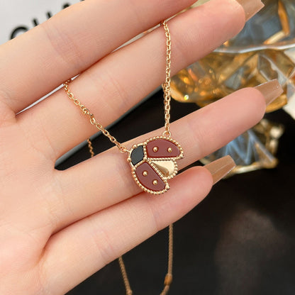 Lume Jewelry 「LUCKY カーネリアン てんとう虫ネックレス」