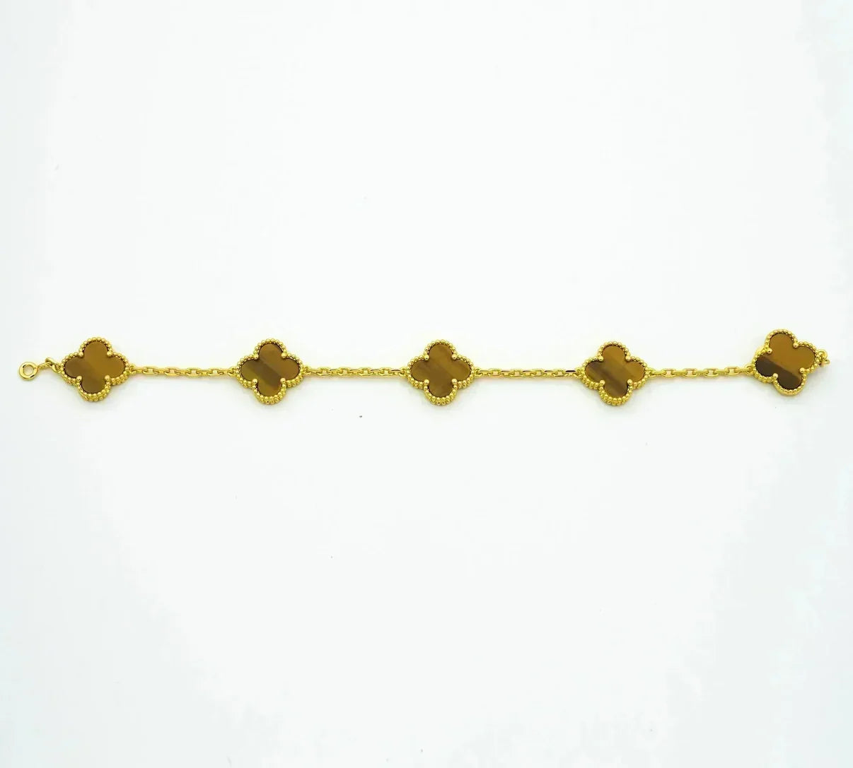 [Lume Jewelry]New  CLOVER 5 MOTIFS TIGER EYE BRACELET COLLECTION