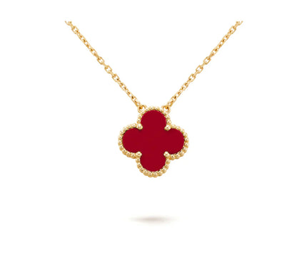 ¡®Lume Jewelry¡¯CLOVER 15MM CARNELIAN SINGLE FLOWER NECKLACE