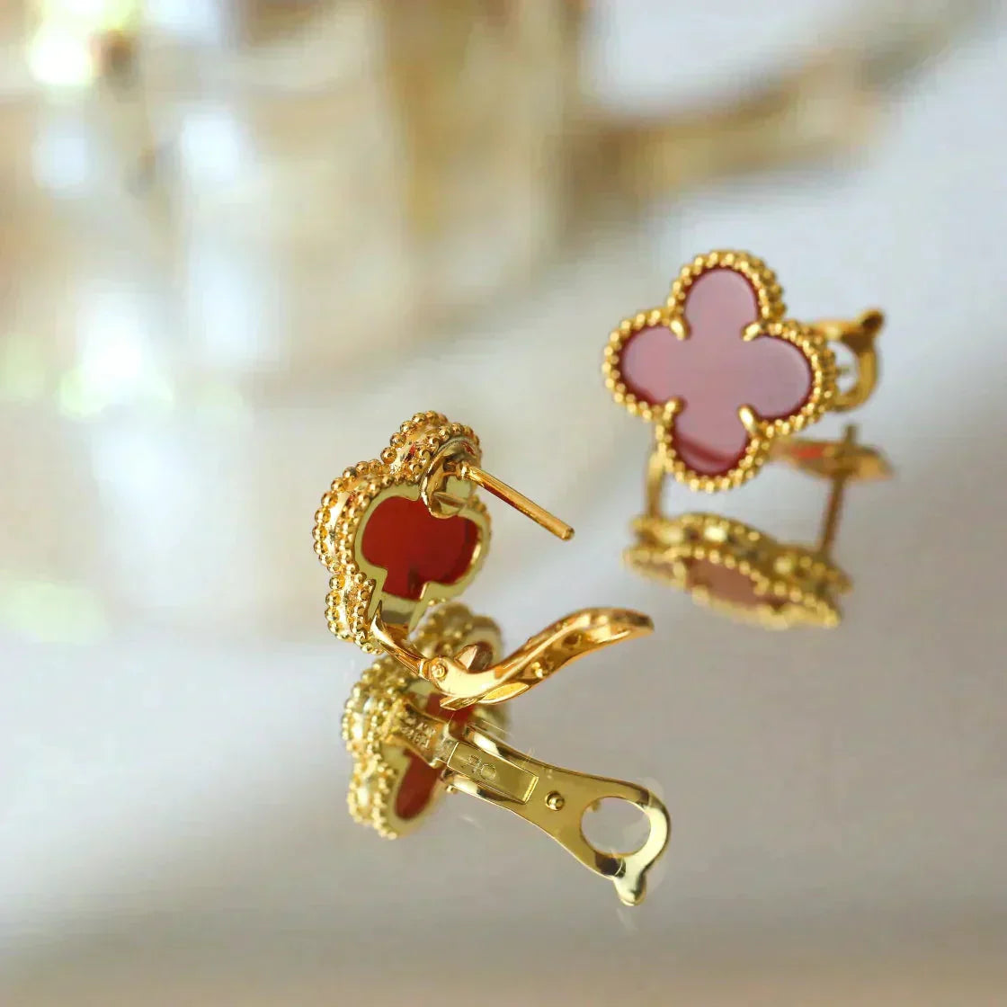 ¡®Lume Jewelry¡¯CLOVER MEDIUM 1 MOTIFS CARNELIAN  EARRINGS